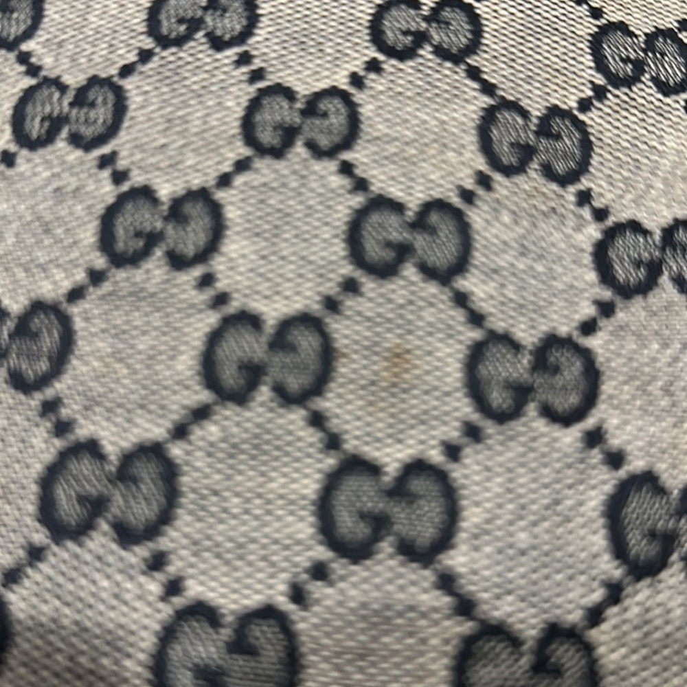 Gucci Signature Print Canvas Tote with red leather handles and trim. - Picture 6 of 17